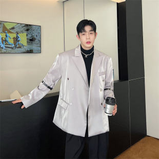 2026春秋青少年韩版 上市 新款 定制未来感金属变色西装 精品