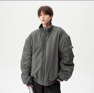 精品 青少年美式 新款 2026春季 高街廓形冲锋棒球服棉衣 上市