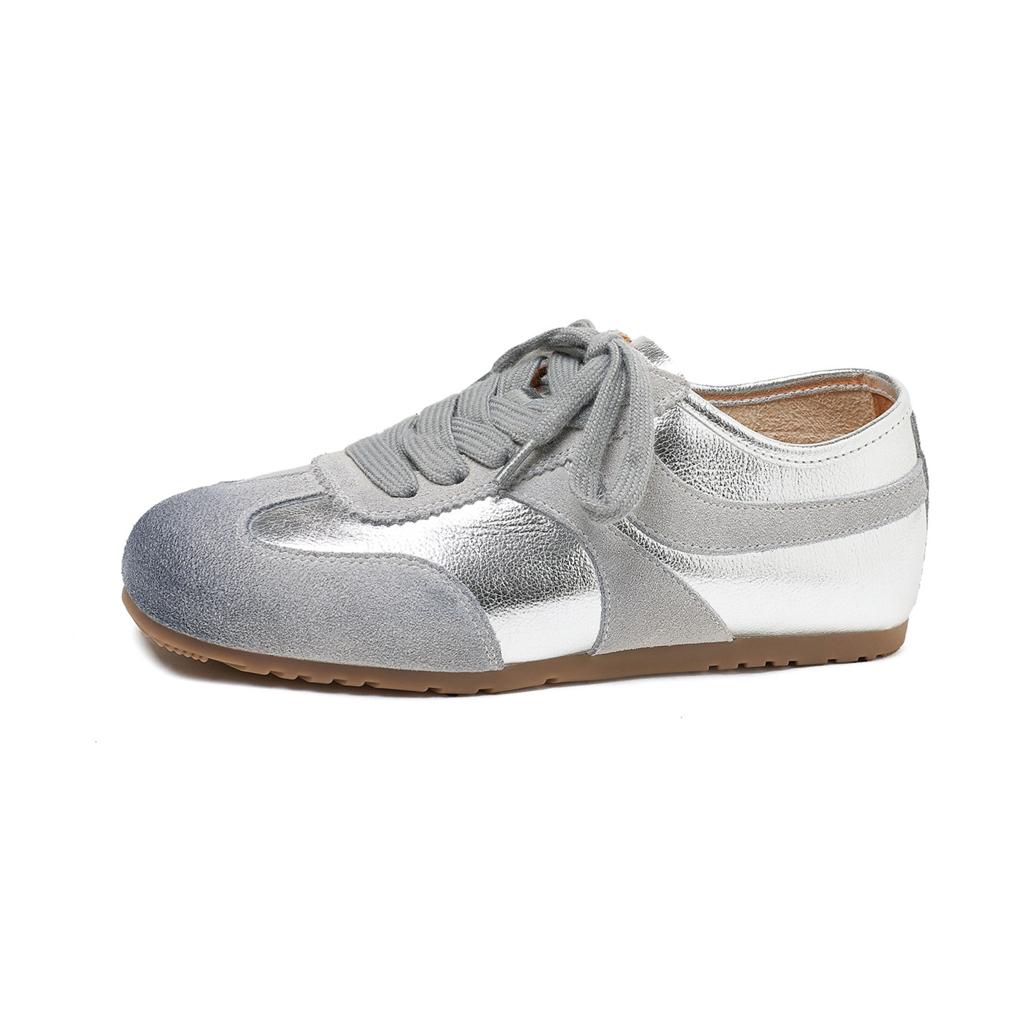 thumbnail for 2026春夏新款时尚休闲运动阿甘鞋ins系带复古少女圆头平底德训鞋