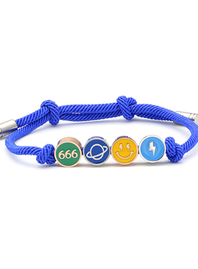 情侣不锈钢幸运笑脸手链