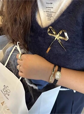 韩国博主同款丝带蝴蝶结胸针秋冬手工打结立体蝴蝶结别针款胸针
