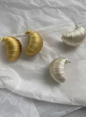 复古椭圆c型勾丝欧美ins小众设计时尚百搭冷淡风耳环