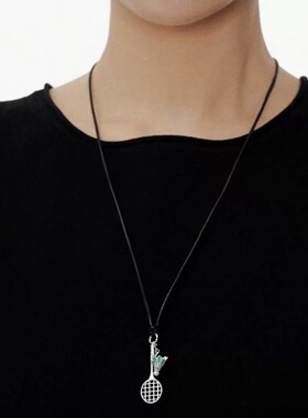 羽毛球拍吊坠运动风高颜值情侣卫衣ins小众休闲项链男生礼物