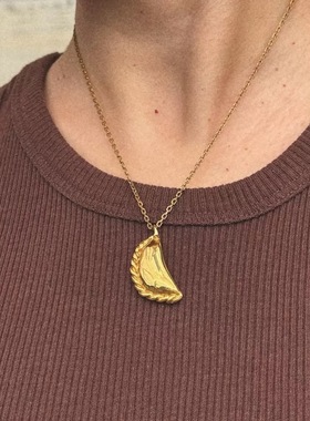 趣味饺子吊坠项链ins小众设计高级个性冷淡风立体水饺锁骨链项链