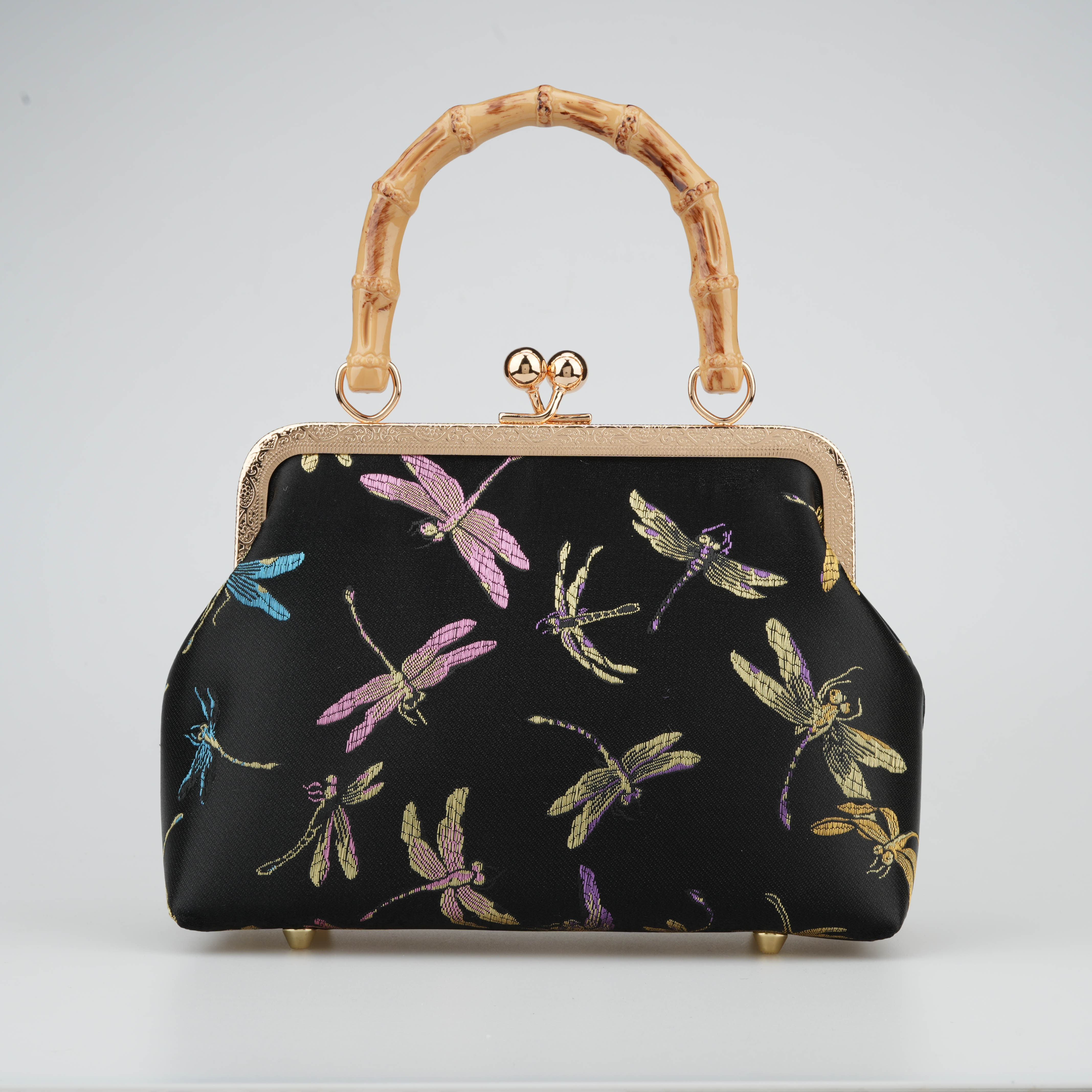 玫瑰密码新中式国风新款竹节手柄蜻蜓刺绣旗袍汉服手提斜挎链条包,箱包皮具/热销女包/男包,通用款女包,淘宝优惠券,粉丝福利购,淘宝优惠卷