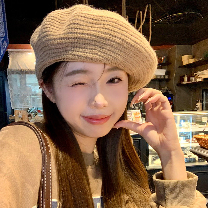 周给给韩版女显脸小贝雷帽