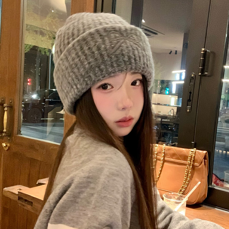 周给给百搭逛街韩版蝴蝶结针织帽
