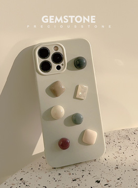 温柔绿宝石iphone17苹果16手机壳11立体15pro硅胶12适用13pro max