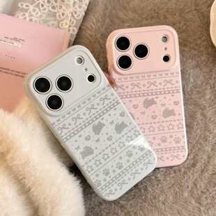 韩系ins风适用苹果17手机壳iphone15小兔费尔岛17promax软套13