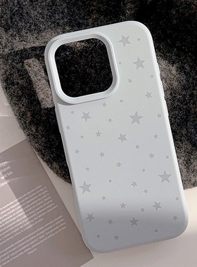 简约ins灰色星星iphone17pro max手机壳苹果1514韩系13适用12