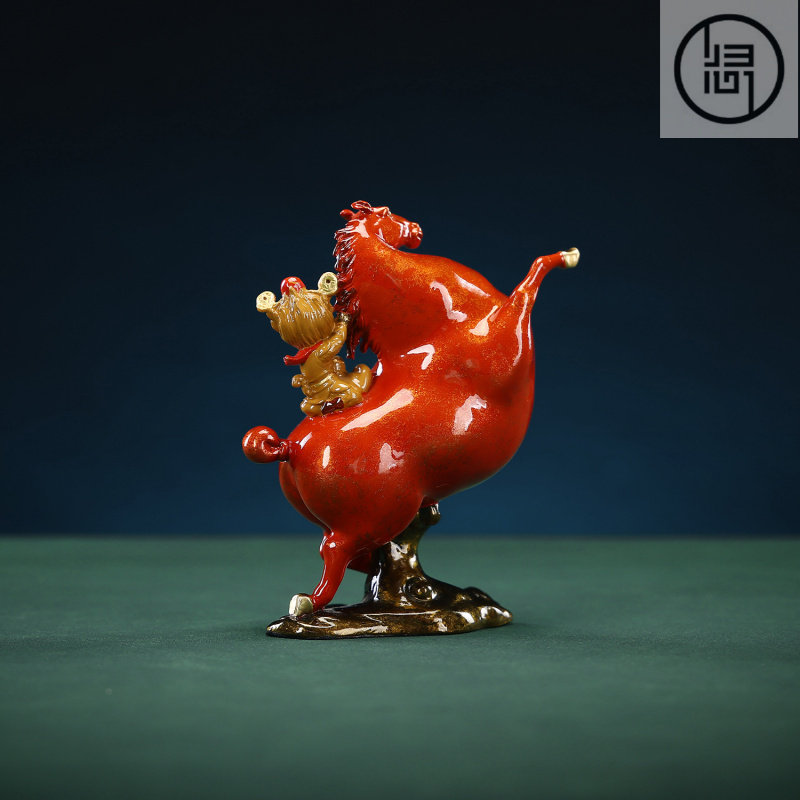 归心卡通黄铜桌面摆件