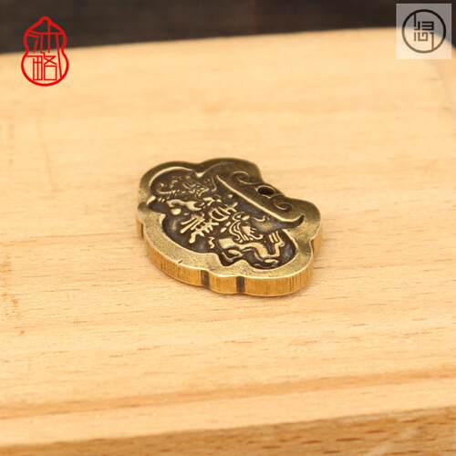 归心铜黄铜手工神兽龙凤吉祥吊坠