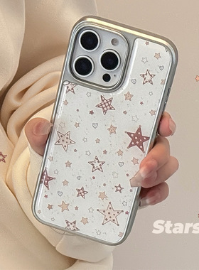 ins波点格纹星星适用16苹果15promax手机壳iphone14滴胶17华为P70