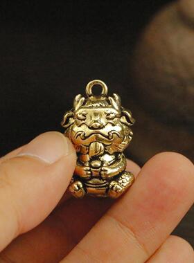 归心铜新款黄铜神兽麒麟钥匙扣