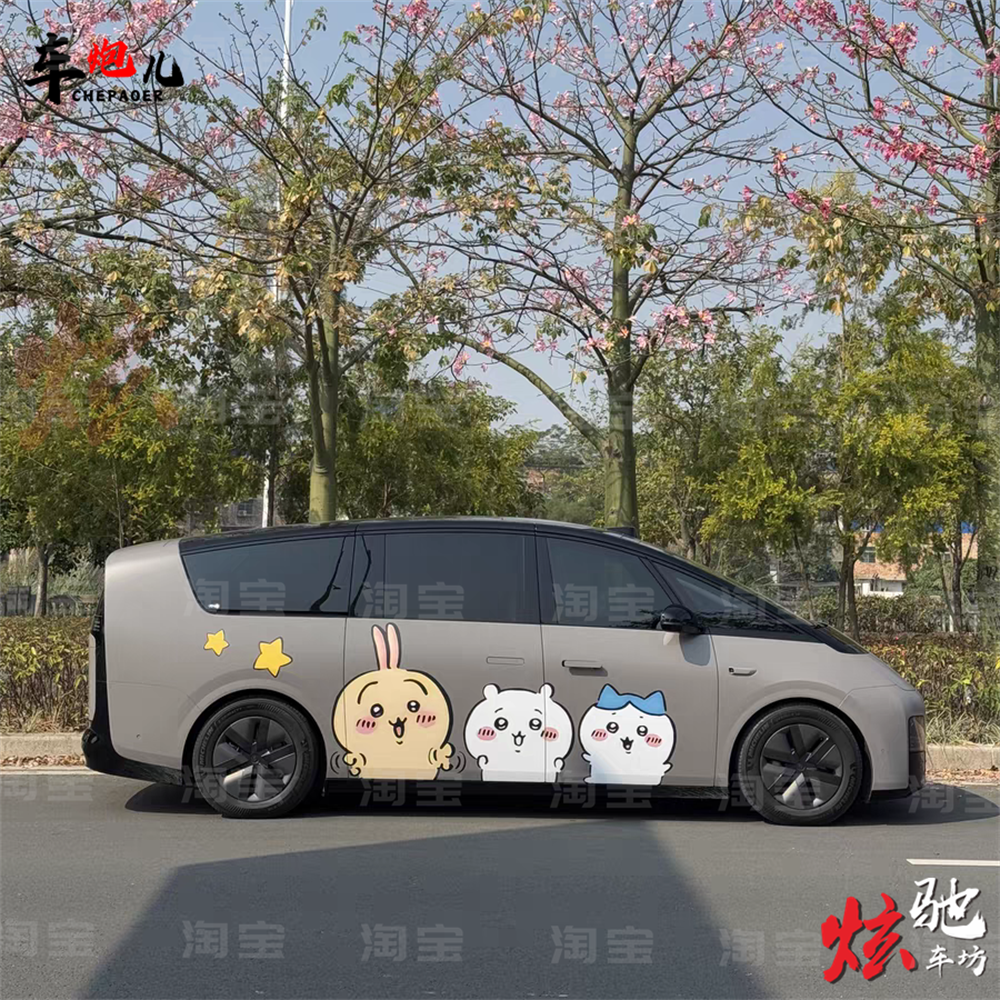 理想MEGA乌萨奇车贴拉花 小八吉伊卡哇卡通腾势D9极氪009定制贴纸