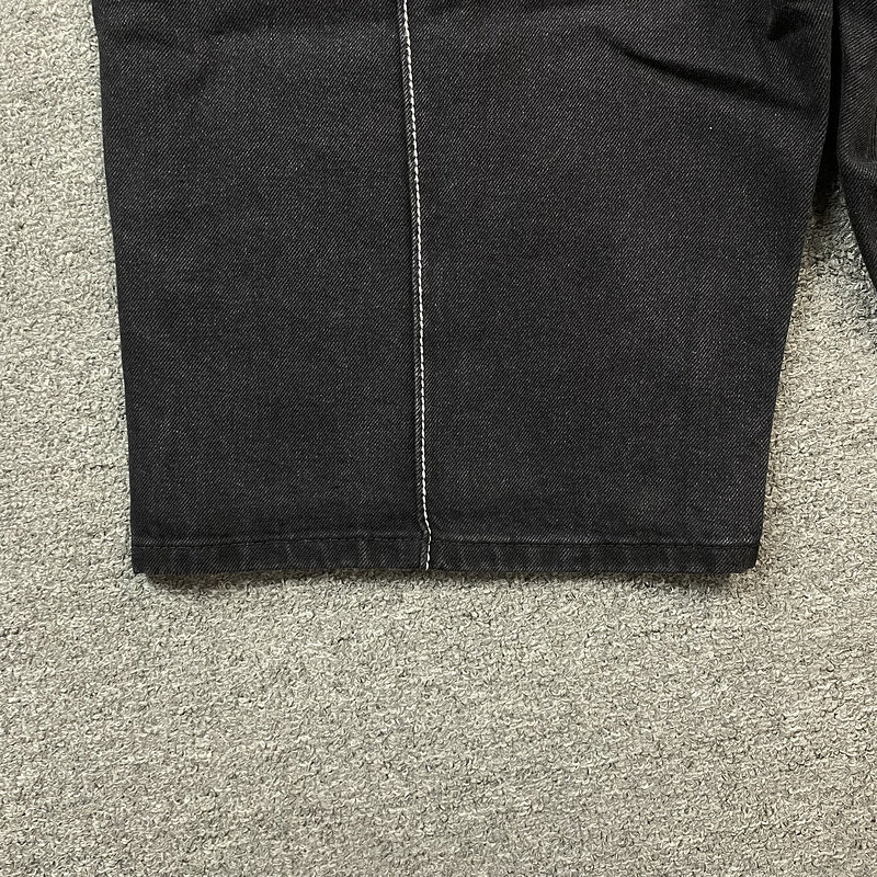 thumbnail for Athleisure sports denim shorts with embroidered star logo