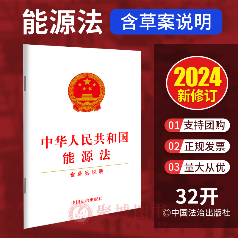 2024新书 中华人民共和国能源法 含草案说明 规定引导能源用户促进节约能源和提高能源利用效率 32开单行本 中国法治出版社