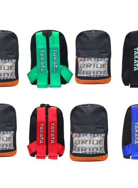 ins新款JDM赛车TAKATA背包 BRIDE机车改装运动双肩包书包旅行包