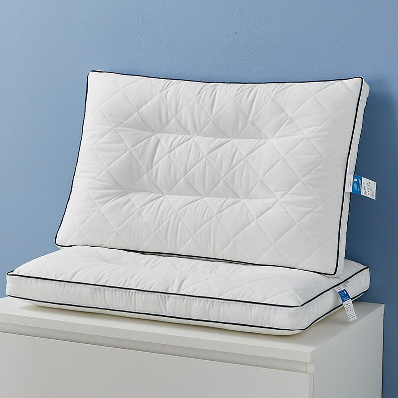 纯棉一只装】羽丝绒枕芯可水洗全绵面料优睡眠成人方块立体中枕头