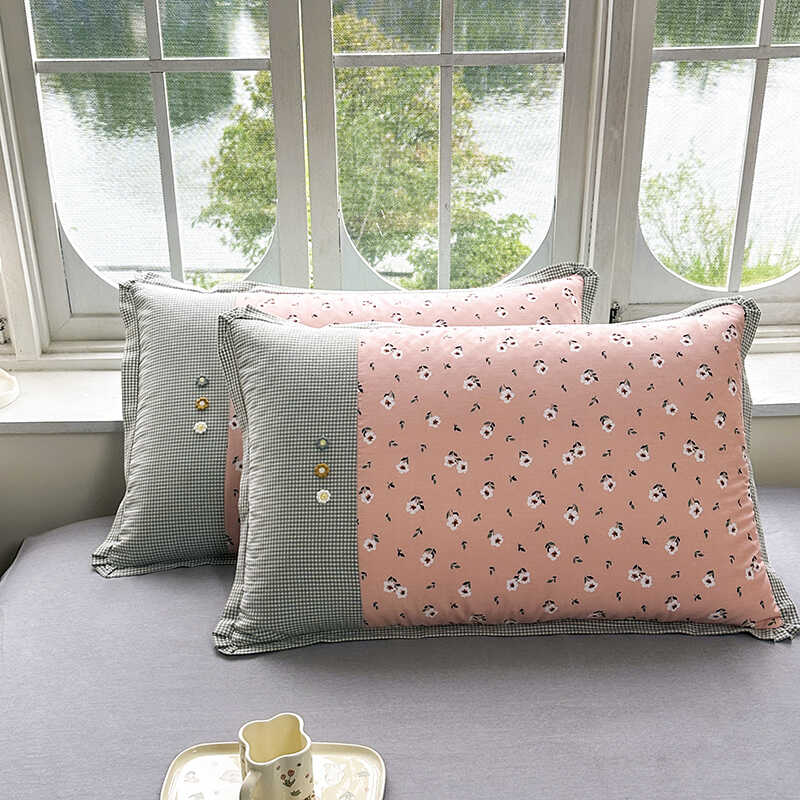 隔脏防头油夹层枕套一对枕套纯棉