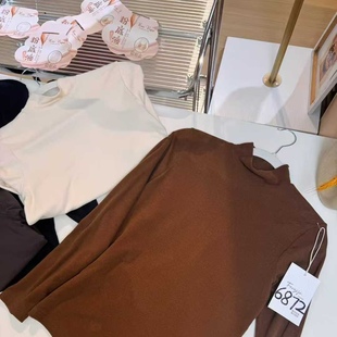 妃子纪6872秋冬新款羊毛蚕丝半高领长袖打底衫女修身显瘦内搭上衣