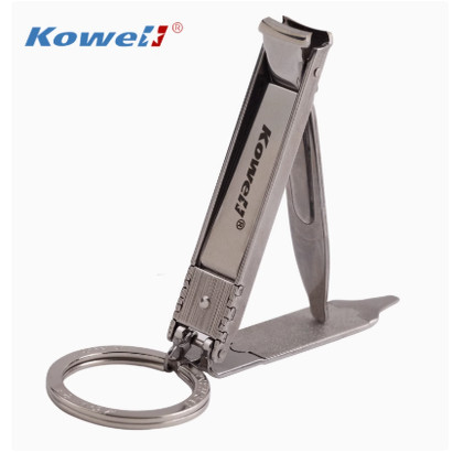 正品韩国kowell可威尔新款不锈钢超薄指甲钳剪带挫指甲刀KB-15000