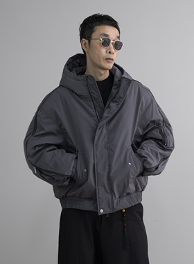 2025新款秋冬连帽羽绒服拉链袖防风保暖90白鸭绒夹克外套冲锋衣男