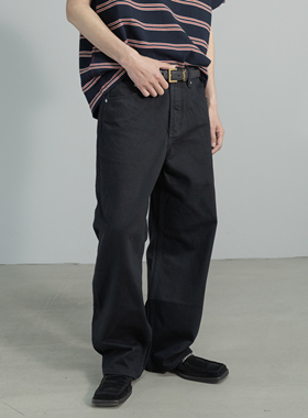 XQ PRISM 春夏英伦风纯黑牛仔裤长款修身老钱潮牌时尚休闲男长裤