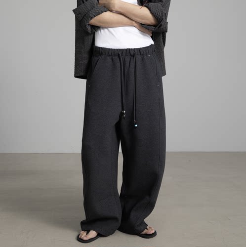 HOMME DE MODE 宽松休闲卫裤 手工串珠时尚男长裤阔腿直筒裤秋冬
