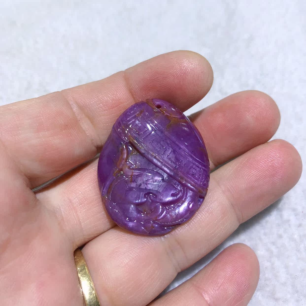 非洲矿区无烧红宝石原石雕刻富贵神龙吊坠挂件正品永顺珠宝男款