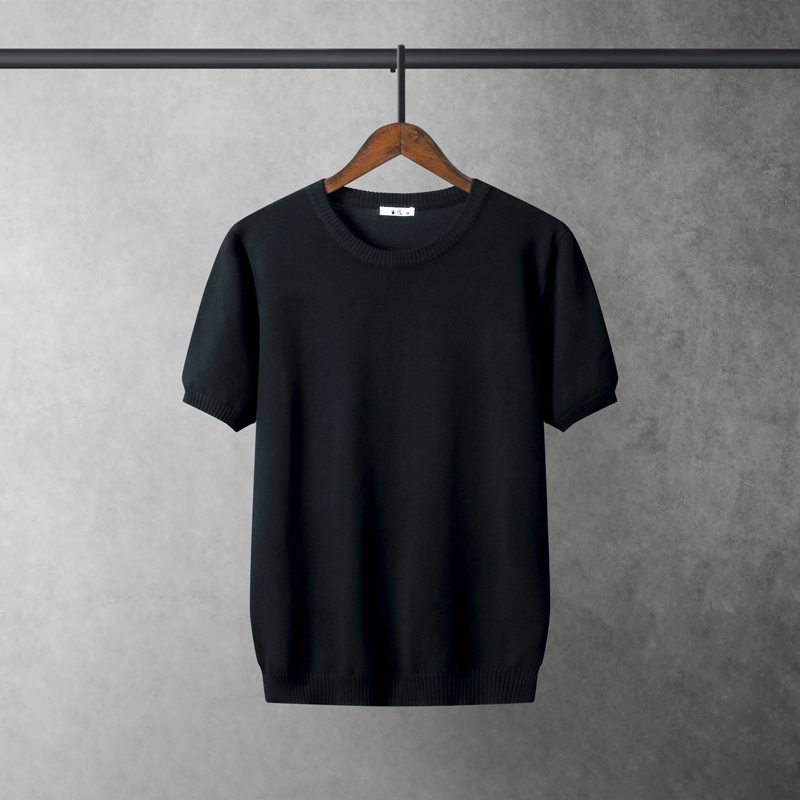男士短袖针织衫毛衣弹力修身潮流