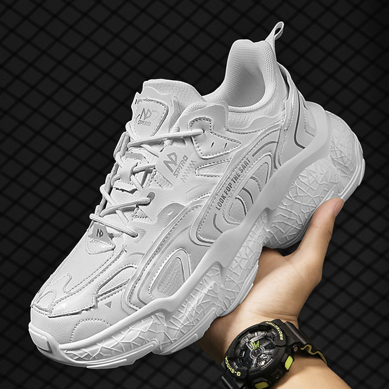 男士潮流百搭增高厚底男鞋白色休闲运动鞋男款鞋子潮鞋耐磨老爹鞋,流行男鞋,时尚休闲鞋,淘宝优惠券,粉丝福利购,淘宝优惠卷