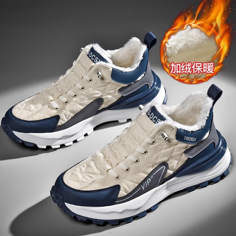 2025年新款棉鞋男士冬季加绒加厚保暖运动鞋初中学生青少年雪地靴