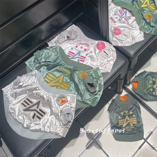日单宠物棉衣刺绣棒球衫重工时尚