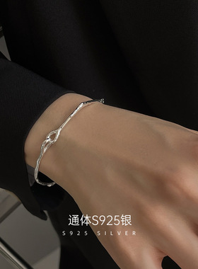 新款S925银简约树枝手镯冷淡风in