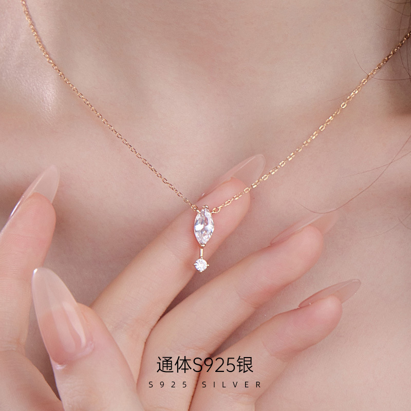 新款S925银「一滴泪」轻奢项链女
