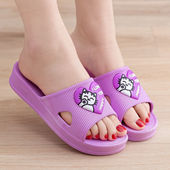 2023新款 室内家居 学生外穿软底防滑妈妈女拖鞋 女厚底高跟夏季 韩版