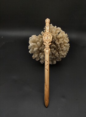 手工定制桃木太极七星剑发簪禅道家修身休闲百搭复古旗袍节日礼品