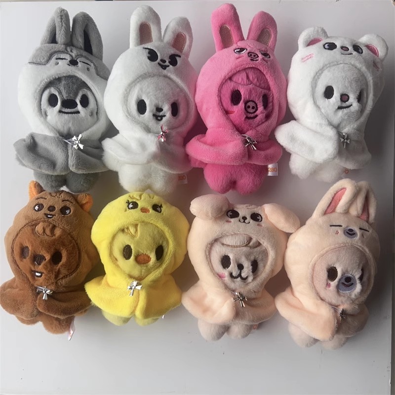 straykids 豆豆眼披风娃娃 迷你毛绒小公仔 斗篷娃娃衣服可拆