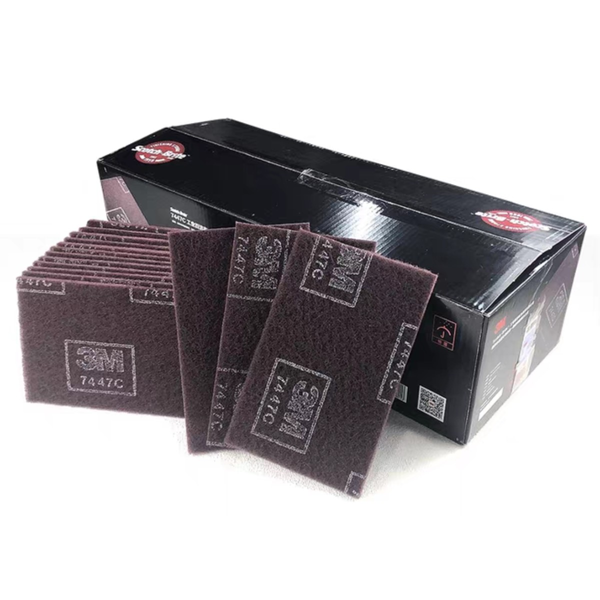 正品3M工业用百洁布7447C清洁去污7447不锈钢拉丝除锈打磨60片箱图片