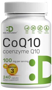 美国DEAL SUPPLEMENT辅酶Q10 100mg含Omega 3 100mg240粒胶囊