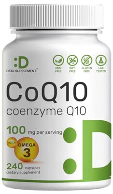 美国DEAL SUPPLEMENT辅酶Q10 100mg含Omega 3 100mg240粒胶囊
