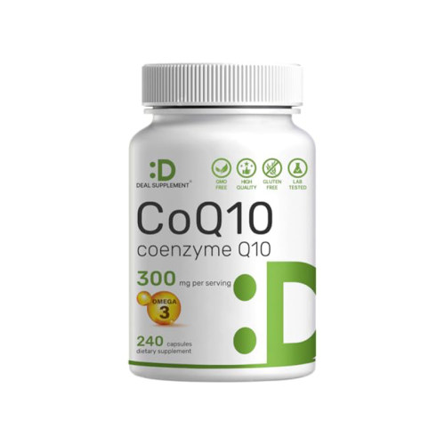美国DEAL补充剂CoQ10 300mg含Omega 3 100mg支持心脏能量脑部健康