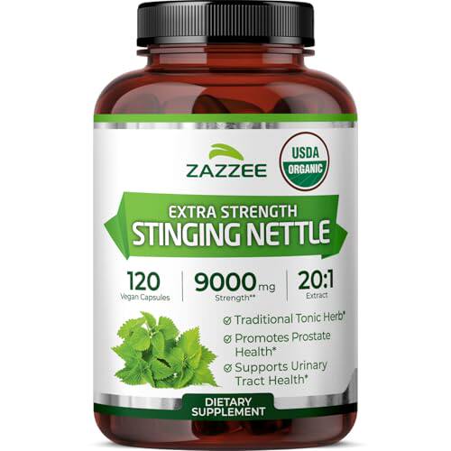美国Zazzee stinging nettle有机荨麻叶提取物呼吸系统免疫健康