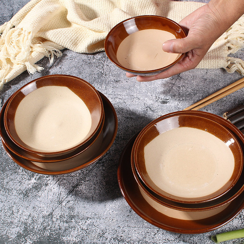 老式复古土碗火锅调料碗蒸烧白扣肉蒸菜酒碗粗陶面碗土陶简约