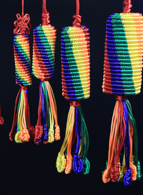 西藏金刚结挂件藏式五彩绳挂饰手工车挂编织平安符转经结