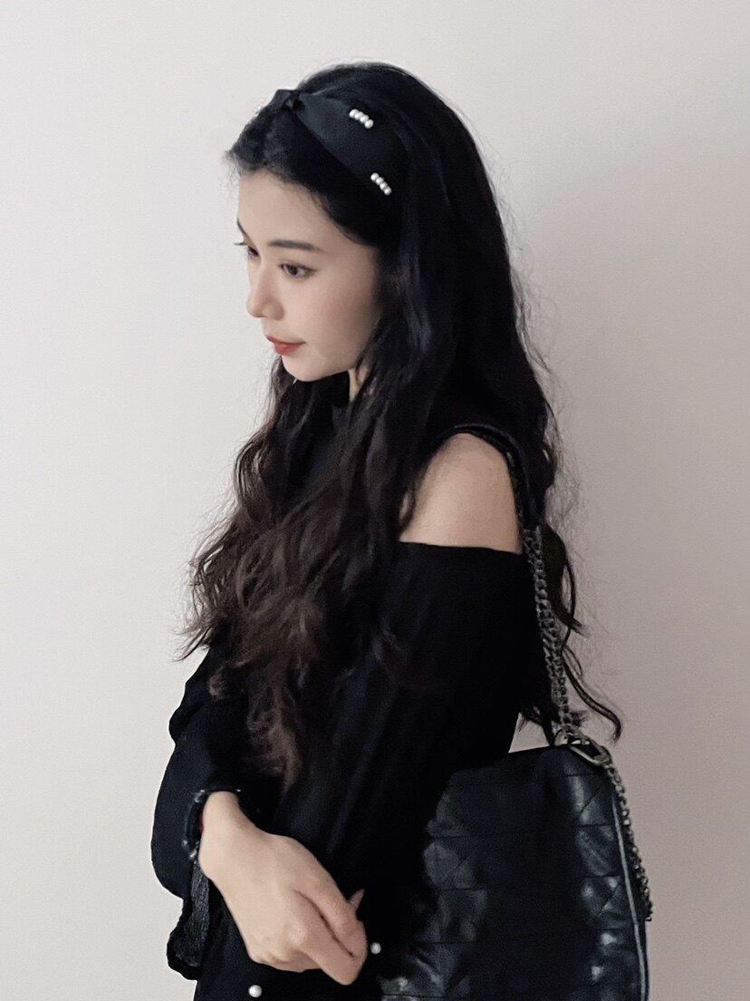 【致爱丽丝】贵气~法式复古黑色珍珠发箍高颅顶精致发饰赵露思