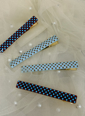 【蓝棕拿铁】摩登在哪里～新款浓郁波点发夹女 高级感气质发卡