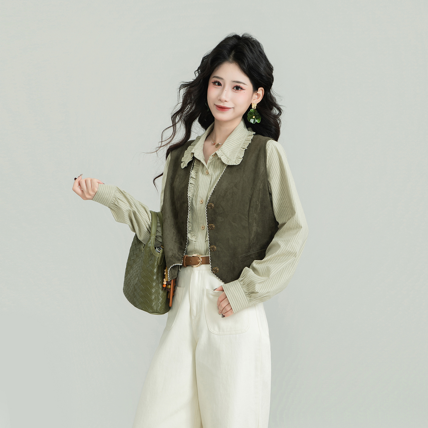 DaYuanSADv领外搭叠穿马甲外套女