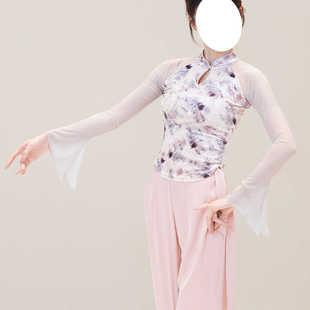 新中式丝绒盘扣云裳予你练功服舞蹈服常服气质修身古典舞纱衣吕行